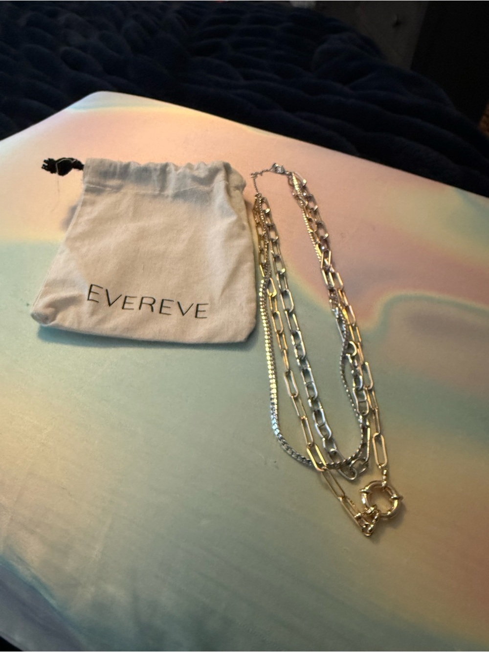 Evereve Layered Mixed Metal Chain Necklace - Gold and Silver